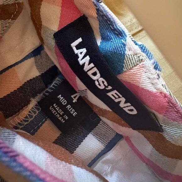 Lands End Plaid Cotton Shorts Size 4 - Picture 3 of 4